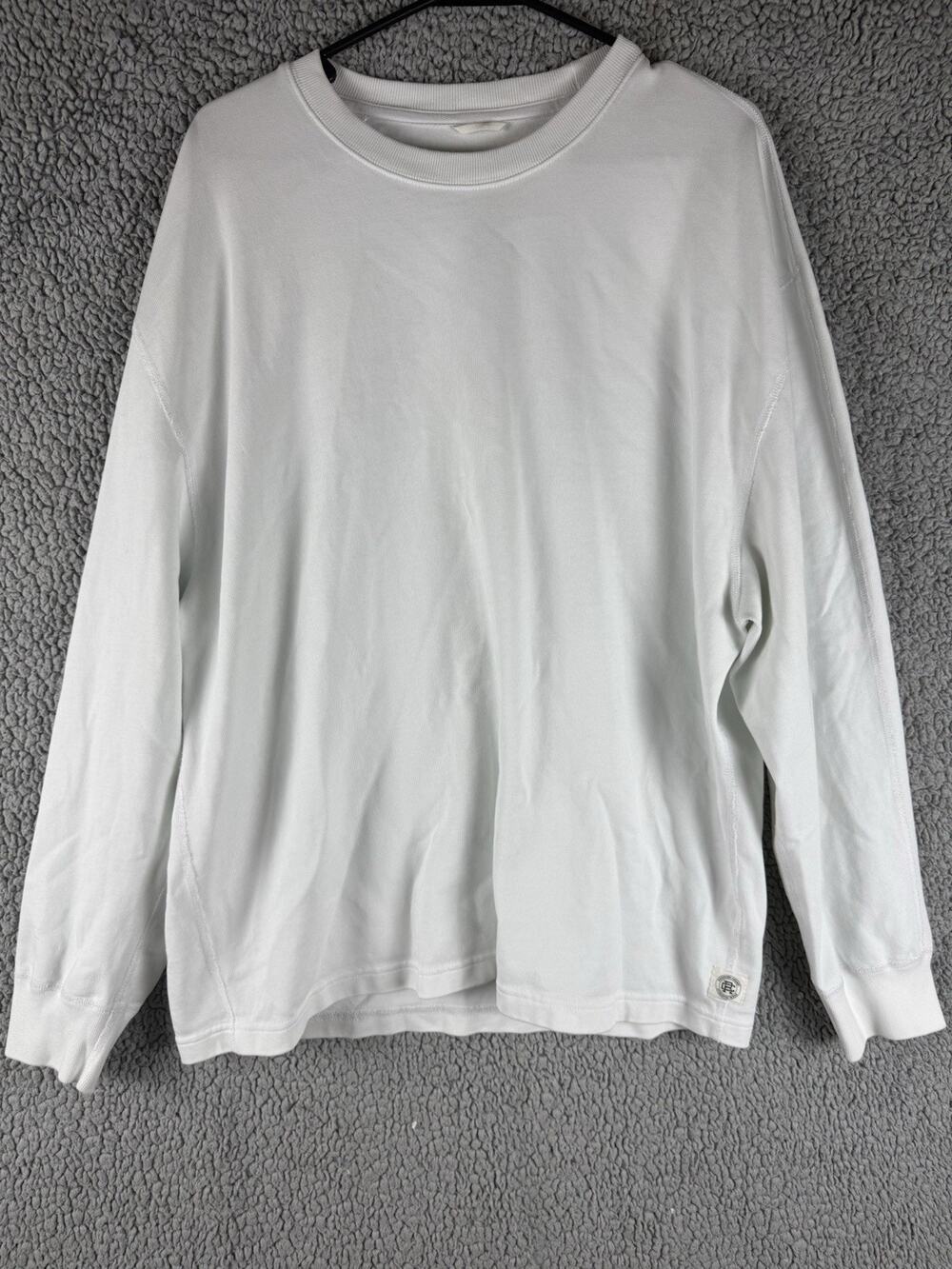 Reigning Champ Lightweight Terry Crewneck Sweatshirt White Mens Size Large